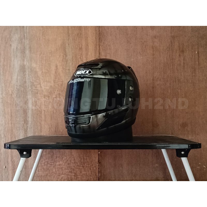 ⭐⭐⭐⭐⭐ RARE ITEM HELM FULLFACE INDEX 811 i-SHIELD MOTIF BESI PLAT SIZE M FLAT VISOR TEAR OFF POST TAL