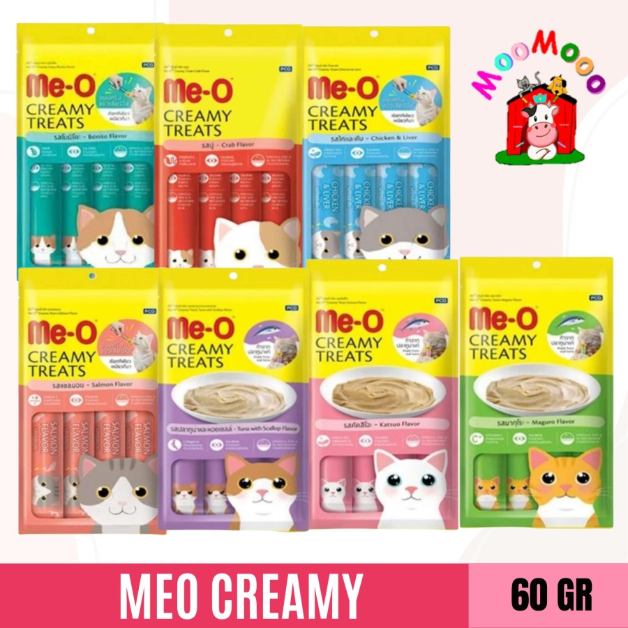 Me-O Creamy Treats Snack Kucing All Variant 1 pack 60gr