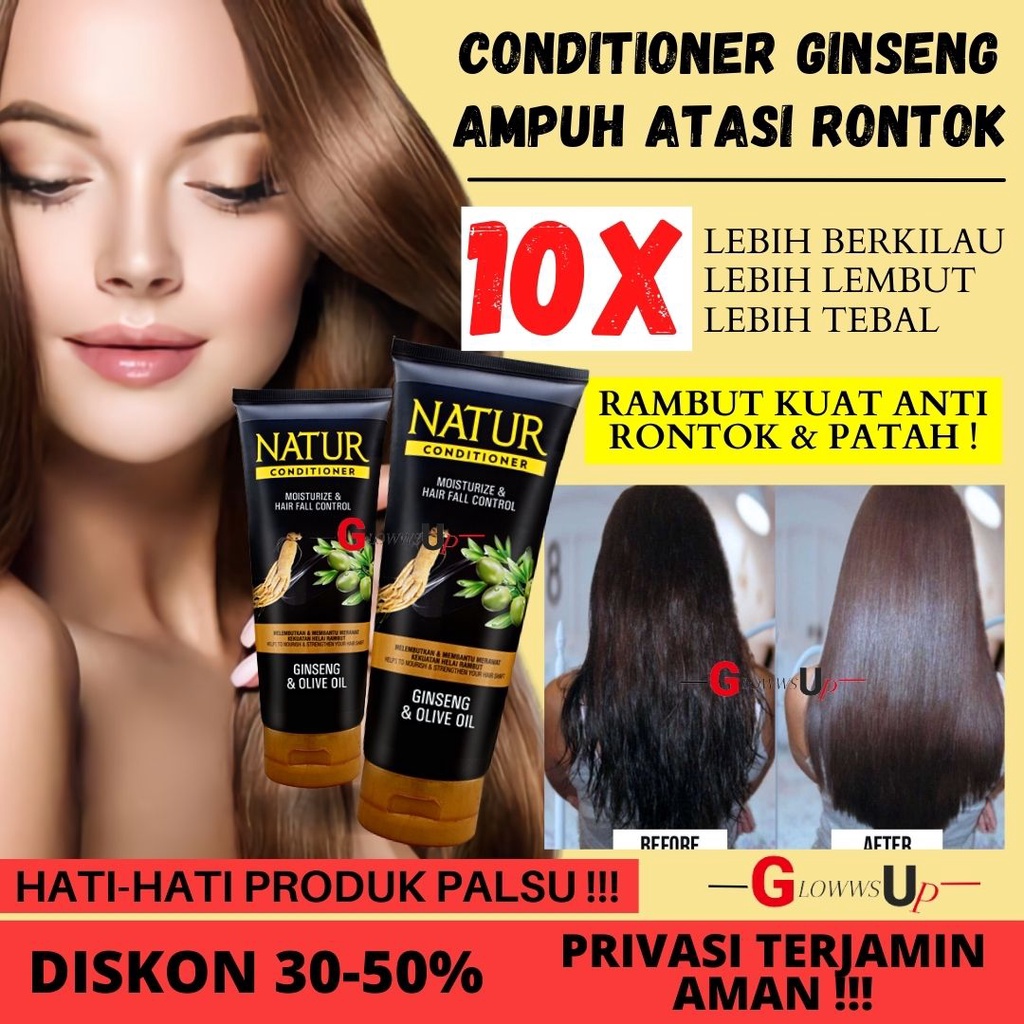 NATUR CONDITIONER GINSENG OLIVE OIL 165ML PERAWATAN RAMBUT KONDISIONER