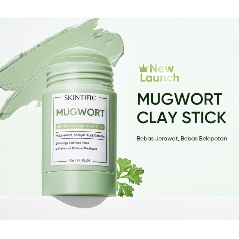SKINTIFIC MUGWORT ANTI PORES &amp; ACNE CLAY STICK 40GR