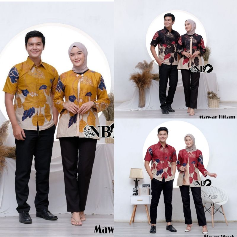 Atasan Batik Pitaloka Wanita Blouse Lengan Panjang Resleting Belakang