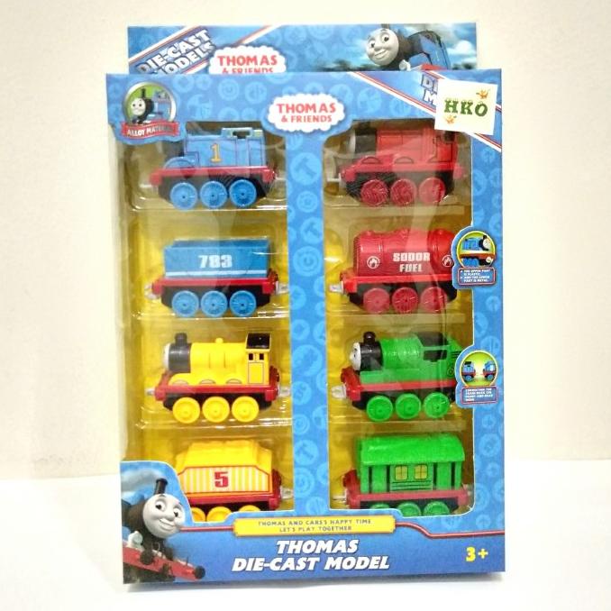 Mainan anak diecast besi Thomas train kereta Thomas set 8 pcs ---MURAH---