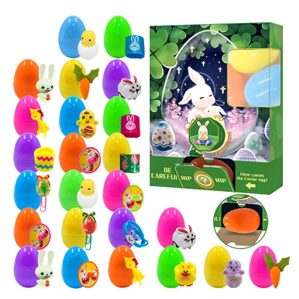 R-bunga Paskah Telur Lucu Diy Cubit Dicetak Open Egg Blind Box Kerang Togel
