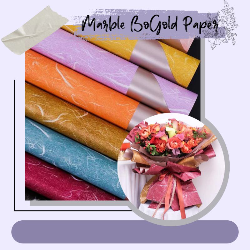 

Kertas Bunga Marble Bicolor Gold Paper Kertas Buket Bunga Wrapping Paper (58×58) — K20