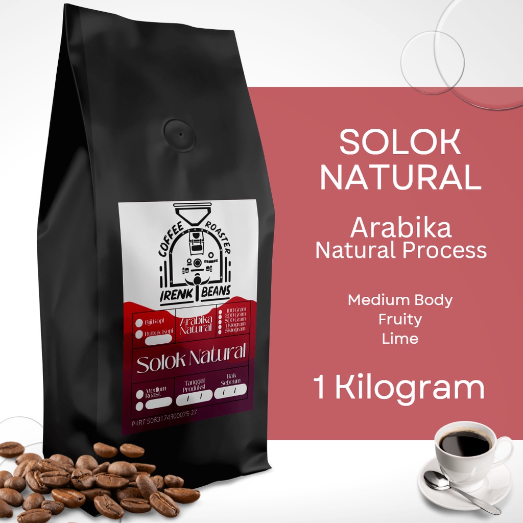 

KopI Arabica Solok Radjo Natural 1000g Biji Bubuk