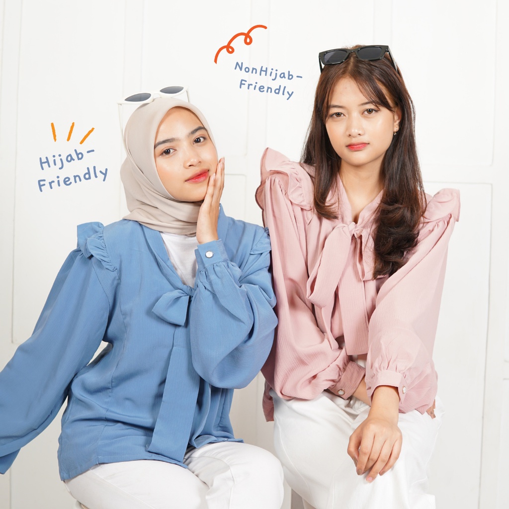 Haura Collar Shirt Korean Kemeja Korean Berserat Menyerap Keringat Kemeja Adem Berkerah Collar Berdasi Korean Looks Premium Kemeja Kantor Lucu