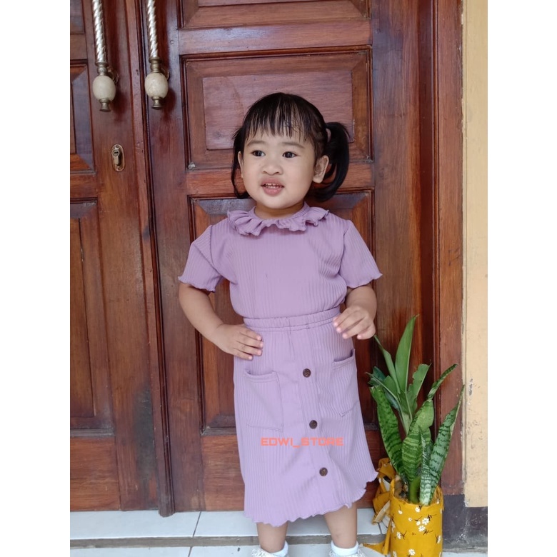 Setelan One Set Model Rok Bahan Knit Premium Baby Usia 1-4 Tahun