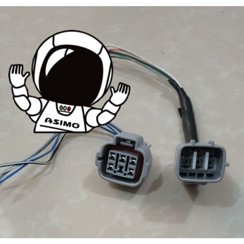 Soket headlamp lampu depan led pin 6 original toyota new Avanza Veloz Calya Agya Raize Rush Innova A