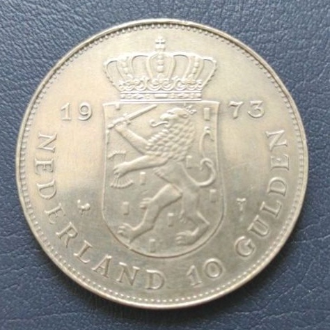 Koin Perak 10 Gulden Juliana Tahun 1948-1973