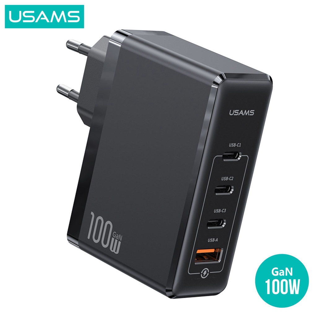 USAMS T50 Adapter Fast Charger GaN 100W 4 ports ACCC