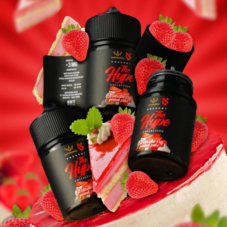 The Hype Strawberry Poundcake 60ML by DJI x Vaporking - Liquid