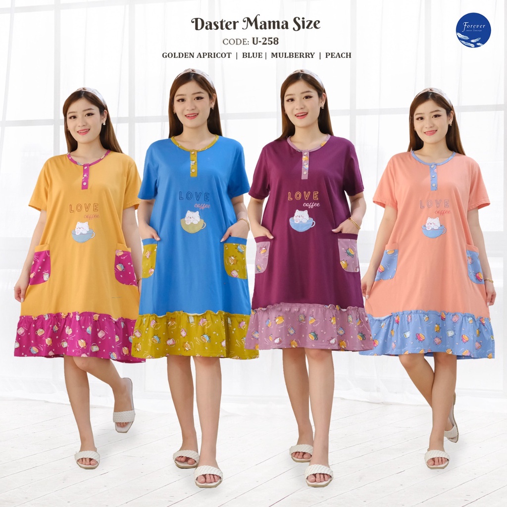 DS035 Daster XXL Merek Forever Sweet Grosir Baju Tidur Piyama Wanita dewasa terbaru bahan Kaos Premi
