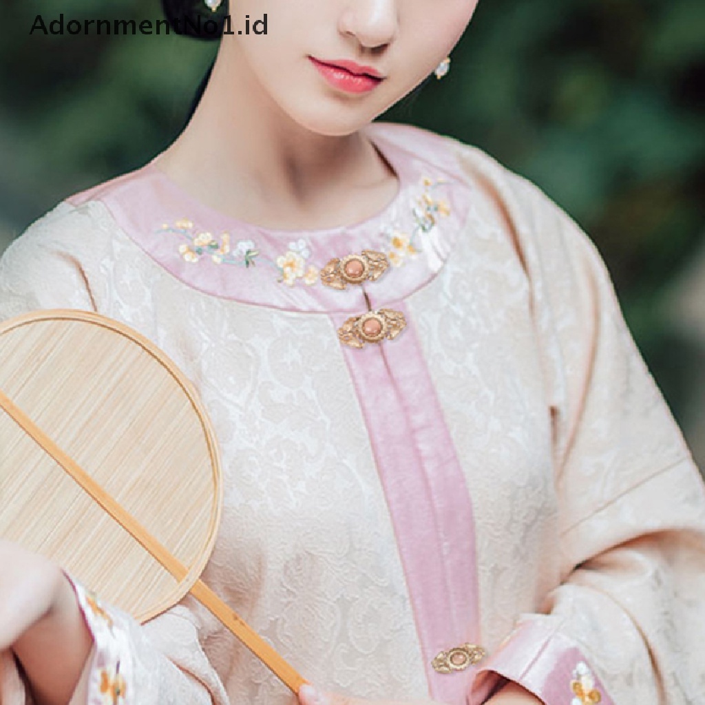 [AdornmentNo1] 1pasang Kancing Logam Sweater Cardigan Klip Hanfu Snap Button Kancing Logam Antik [ID]