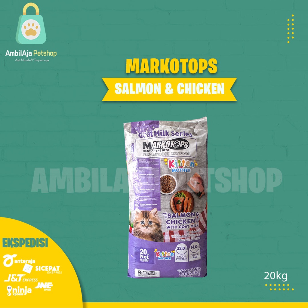 Makanan kucing kering Markotops 20kg adult Dry food (Ekspedisi)