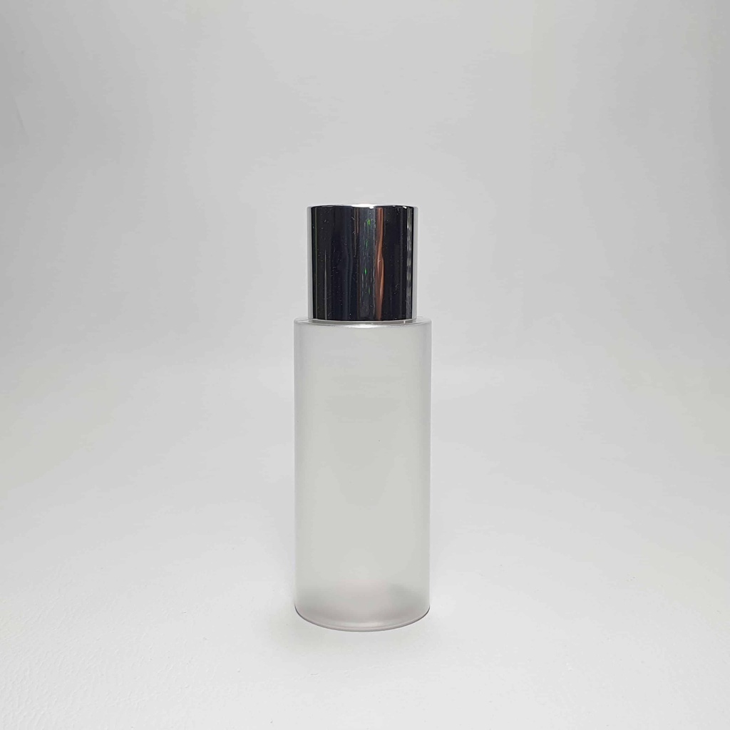 Botol Toner 100 Ml Bulat Natural Frossted Tutup Toner / Botol Pet / Botol Kosmetik / Botol Toner / B