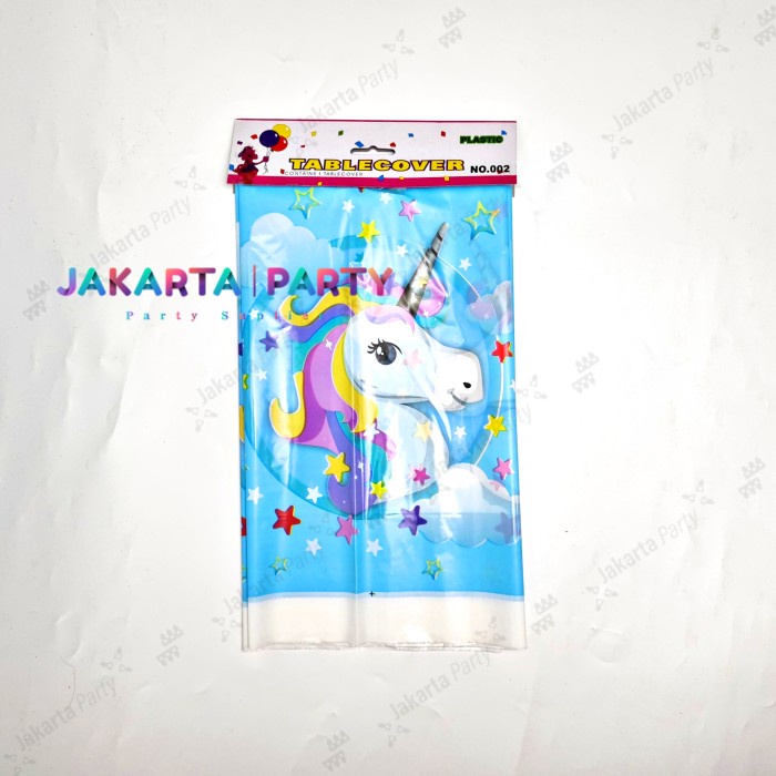 Table Cover Motif Unicorn Biru / Taplak Meja Karakter Unicorn