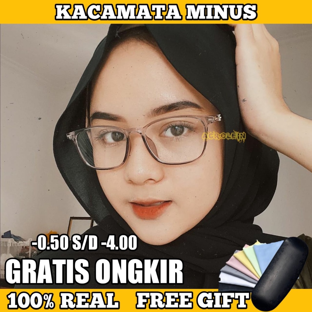 KACAMATA MINUS/KACAMATA RABUN JAUH/KACAMATA MINUS OPTIK ASLI UKURAN -0.50 S/D -4.00 WANITA/PRIA UNISEX FREE BOX DAN LAP