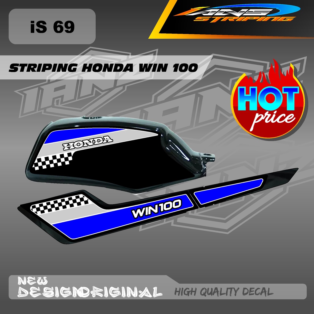 NEW STRIPING STIKER HONDA WIN 100 HOLOGRAM / STIKER HONDA WIN 100 STANDART / LASER CROM IS69