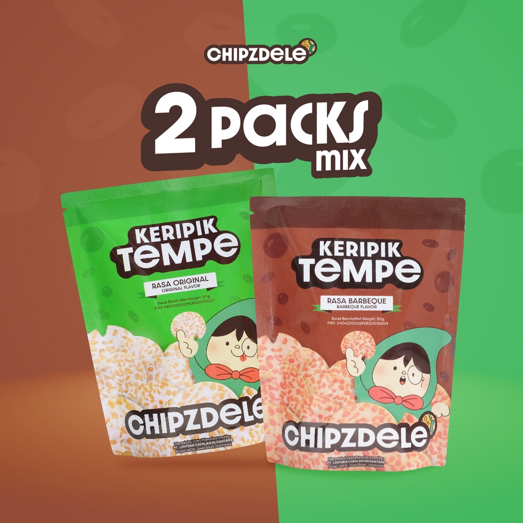 

Chipzdele Keripik Tempe Rasa Mixed 50 gram - 2 Packs