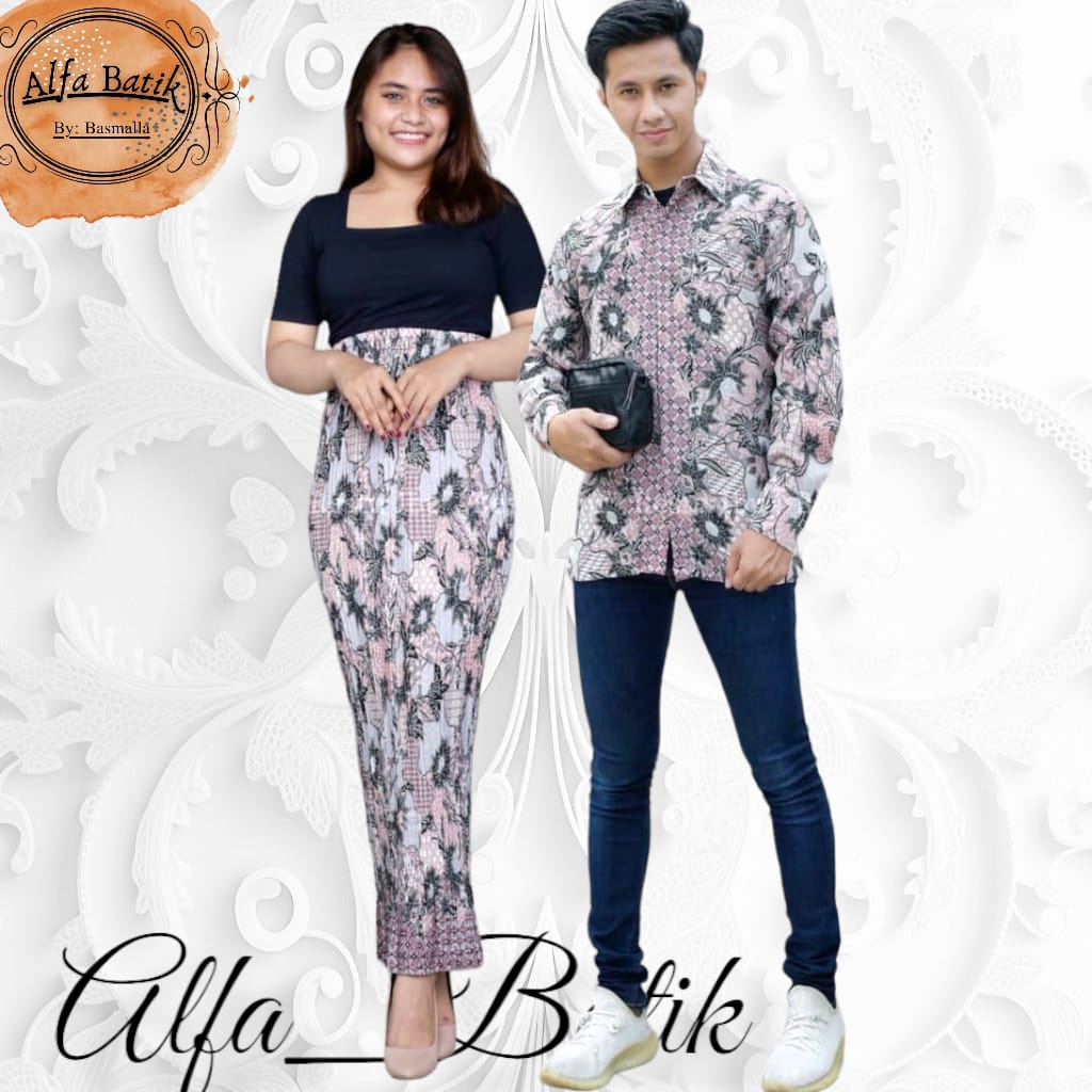 ROK PLISKET COUPLE/KEMEJA COUPLE/COUPLE KELUARGA/COUPLE SERAGAMAN/COUPLE TERBARU/COUPLE BATIK/COUPLE COD/COUPLE ELEGAN