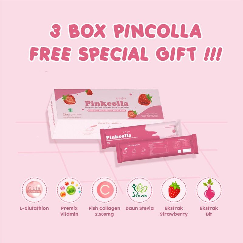 Pinkcolla Collagen Drink by LOVAELLA/Minuman Collagen /Minuman Memutihkan Seluruh Badan/BPOM