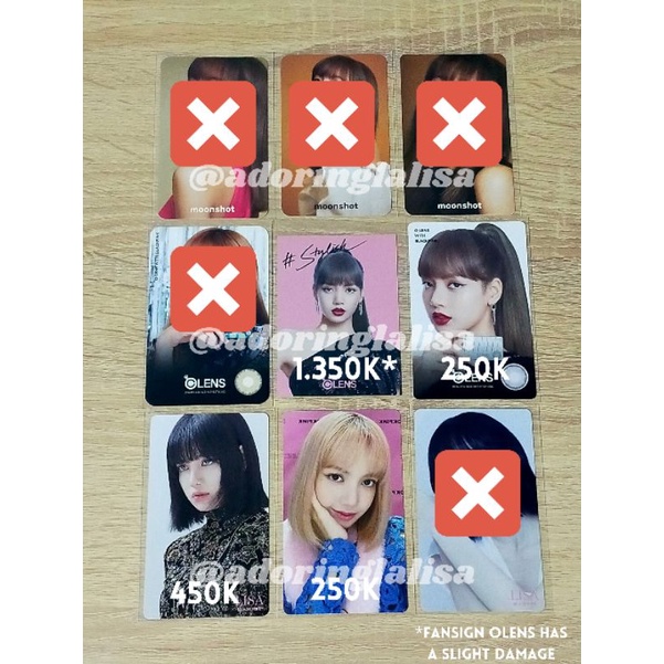 Blackpink Lisa official pc / photocard / pob fansign Olens, Olens v2, UMS The Album Japan, Blink mem