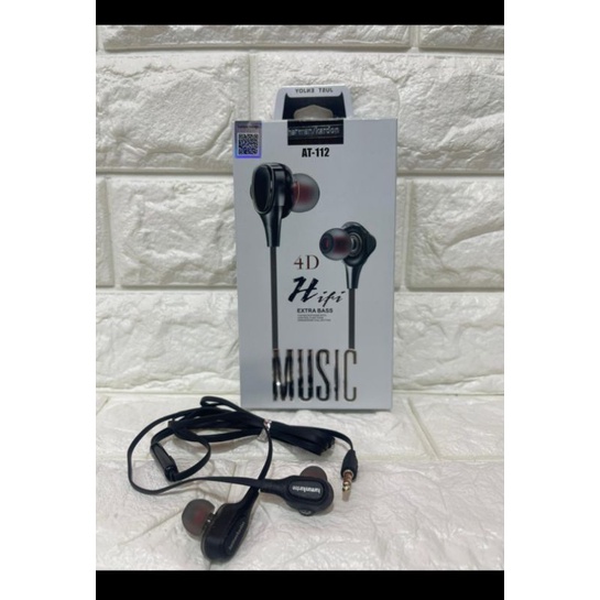 Hf Handset Handfree AT 112 Stereo Earphone