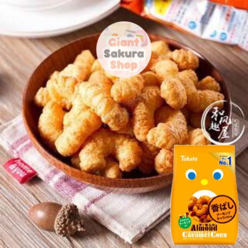

Tohato Caramel Corn Almond [Non Halal] / snack jepang / cemilan impor / cemilan jepang / cemilan / pop corn