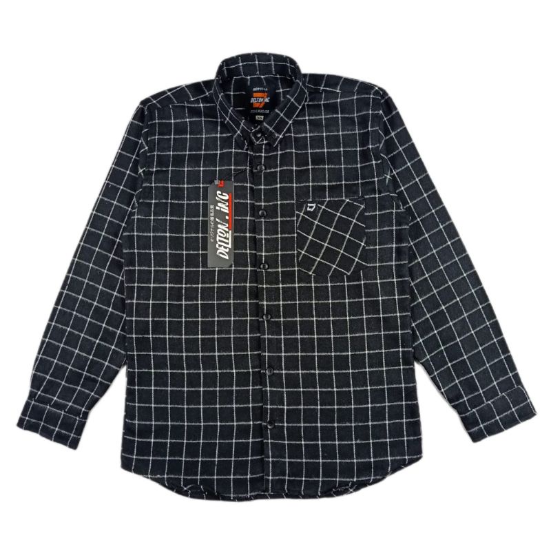 HDR.CO Kemeja Pria Flanel Lengan Panjang motif kotak-kotak unisex 005