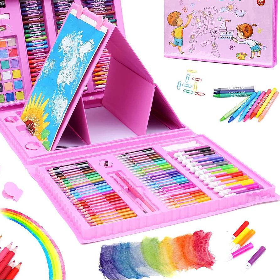 

Trendy - 208pcs Crayon Anak Pengasah Set Alat Menggambar Melukis Anak-anak Crayon Cat Air Pensil 드