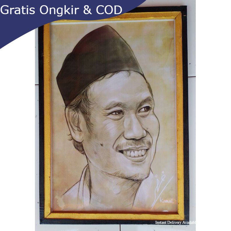 Poster  plus bingkai gus baha ukuran 53×35