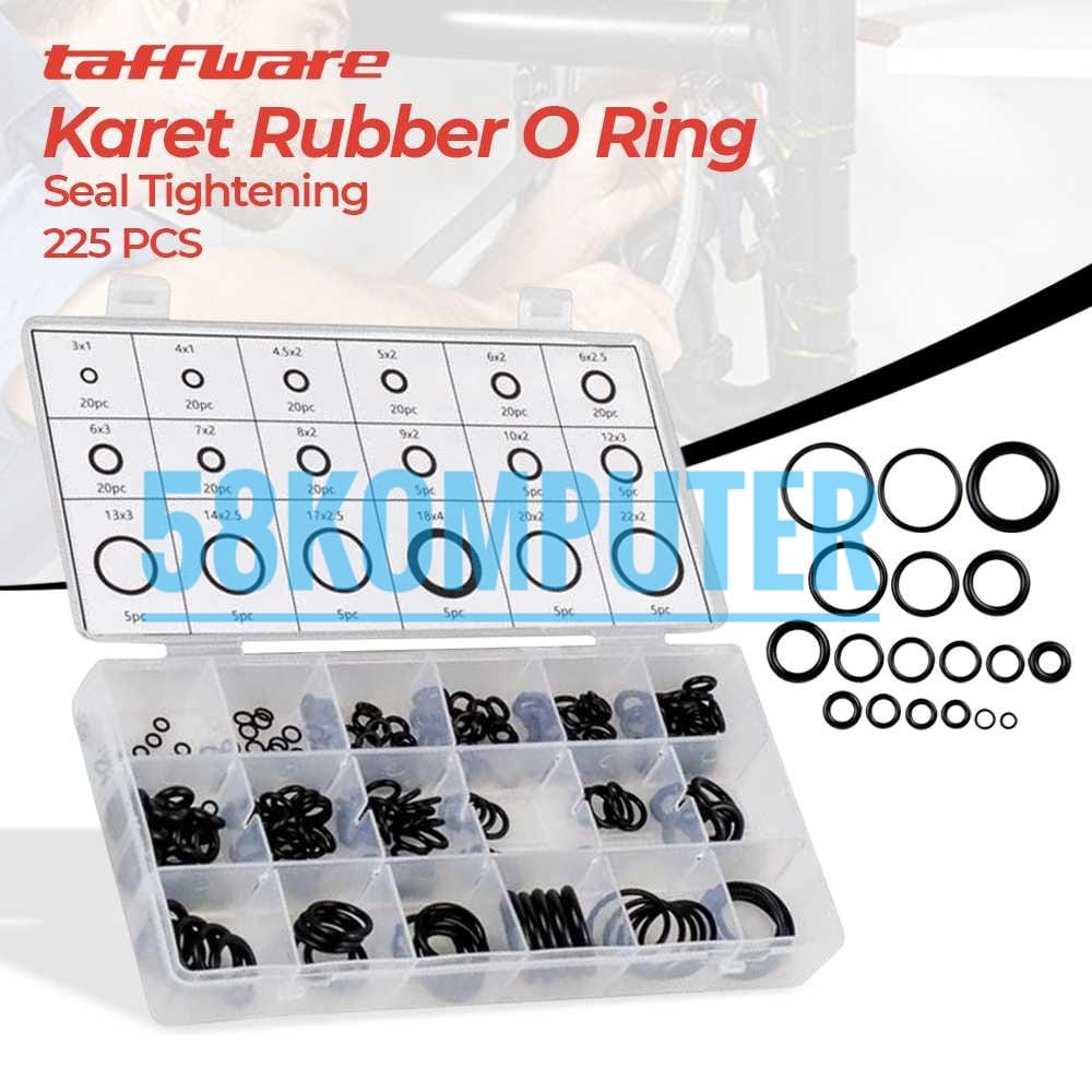 Taffware Karet Rubber O Ring Seal Tightening 419 225 200 PCS Set Kotak Segel O-Ring Reparasi AC Mobil Spare Part Penutup Karet Cincin Penyegel Gasket Set Kit Karet Cincin O Set Oring Seal Box