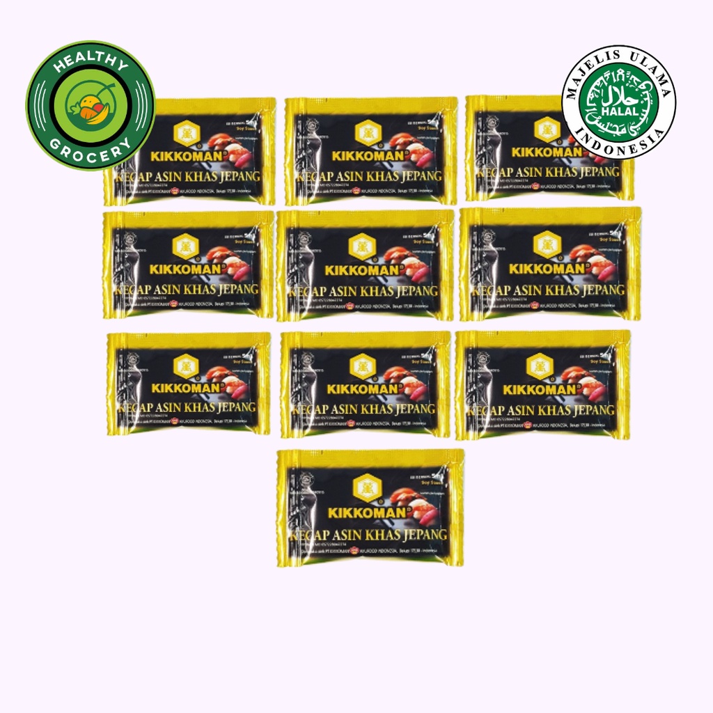 Kikkoman halal Soy Sauce all Purpose Sachet 5 ml 10 pcs Kikkoman Soy Sauce Sachet Shoyu Kecap Asin Jepang Halal