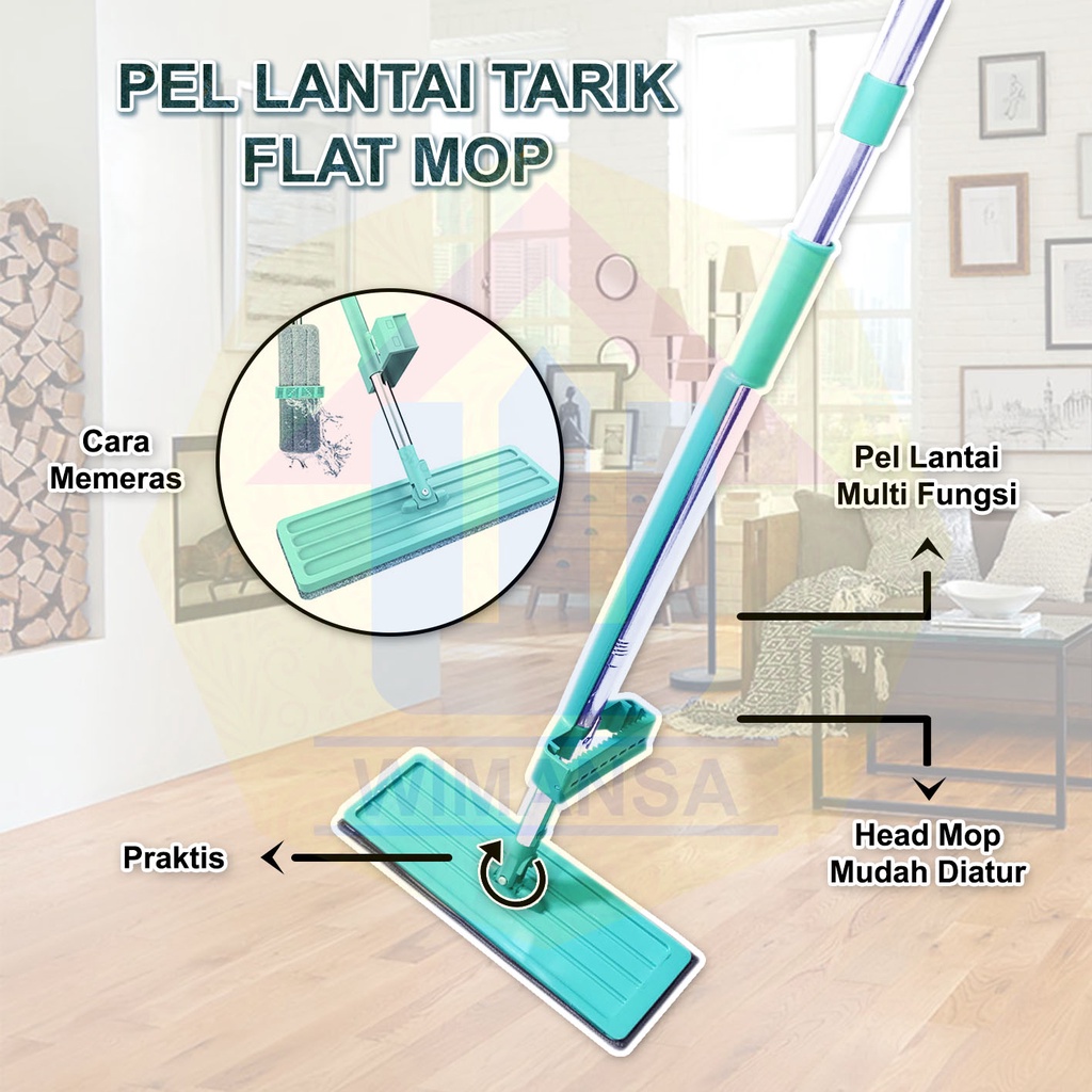 PEL LANTAI TARIK FLAT MOP - ALAT PEL LANTAI TARIK