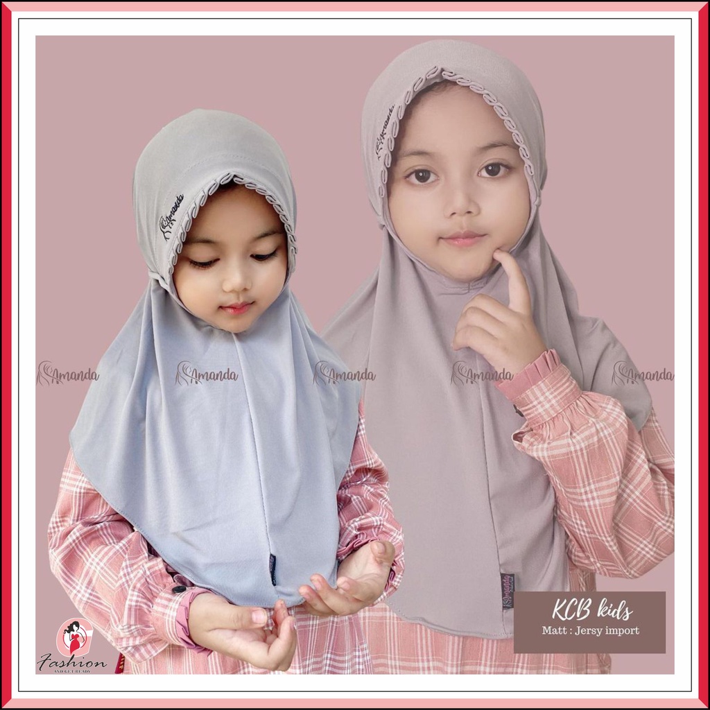 AMANDA - HIJAB BERGO LIPIT ANAK KCB  S - BAHAN JERSEY SUPER | BERGO MARYAM LIPIT ORI AMANDA