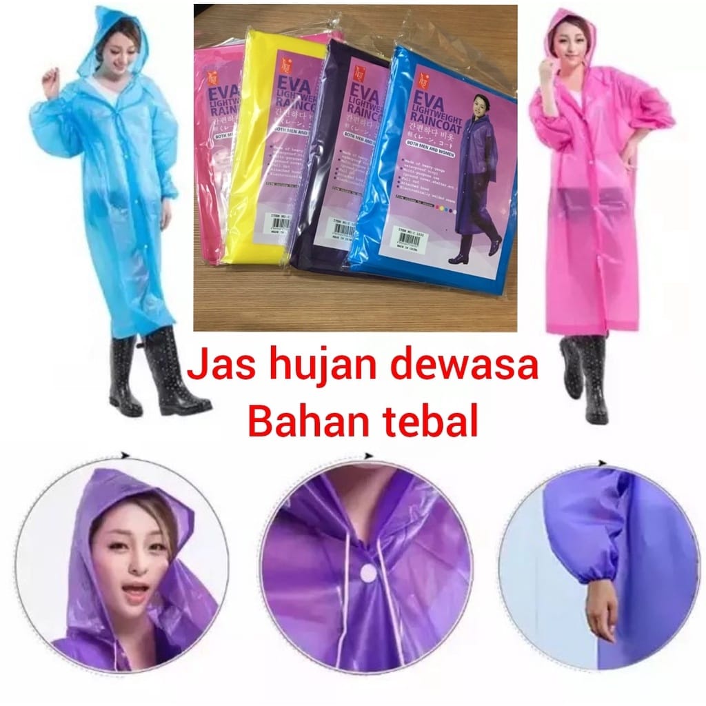 Eva jas hujan dewasa jas hujan mantel jas hujan tebal jas hujan eva dewasa jas hujan kancing