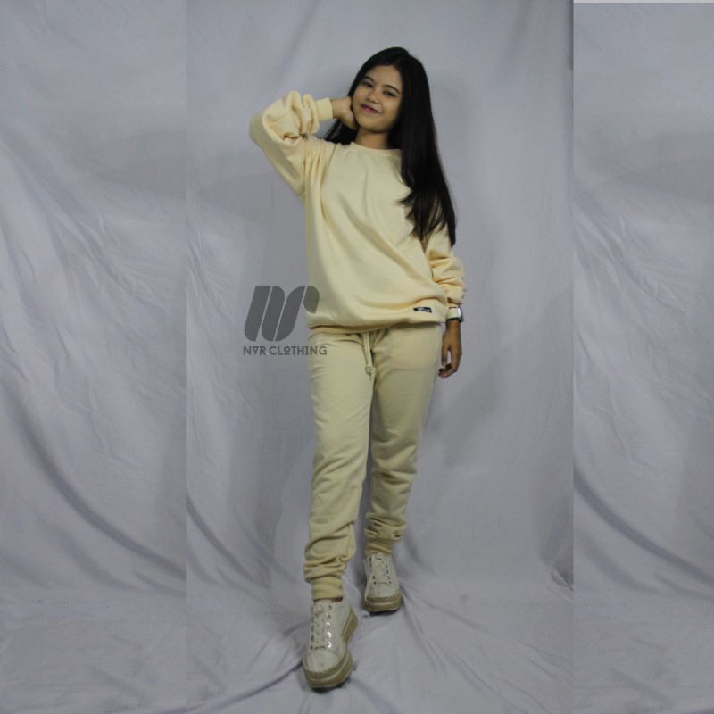 STELAN JOGER SWITER PRIA WANITA SETELAN OLAH RAGA SWEATER FLEECE TEBAL TERLARIS