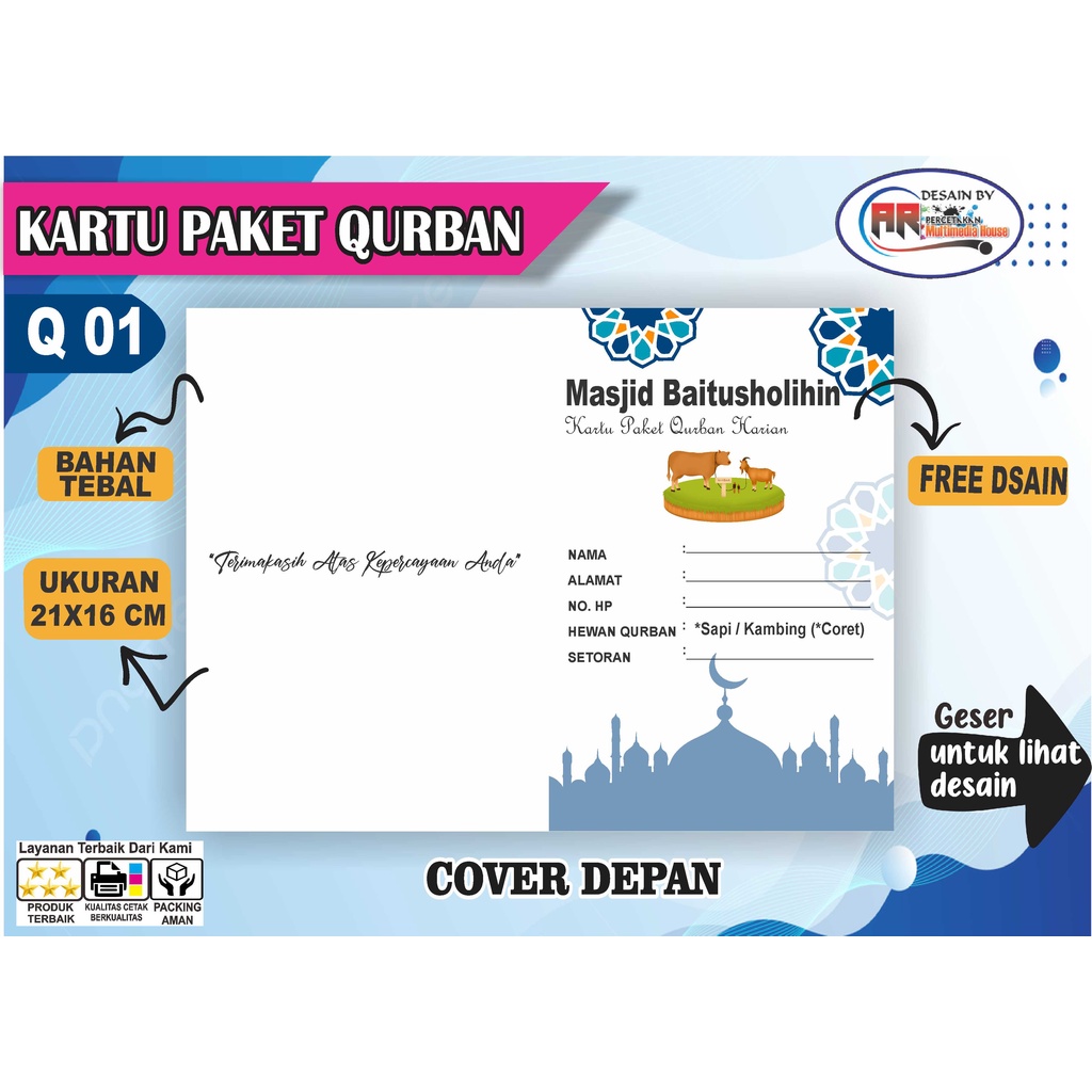 

FREE DESIGN kartu arisan qurban lebaran COSTUM.