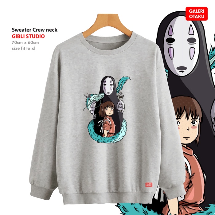 TERBARU SWEATER GIBLI STUDIO SPIRITED AWAY KAONASHI / NO FACE / TOTEBAG KAONASHI NO FACE SPIRITED AWAY GIBLI STUDIO / TOTEBAG CANVAS RESLETING / SWEATER CREW NECK GIBLI STUDIO