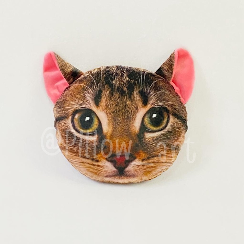 Pillowart - Bantal Kepala Kucing Bulat Size L -  ART089