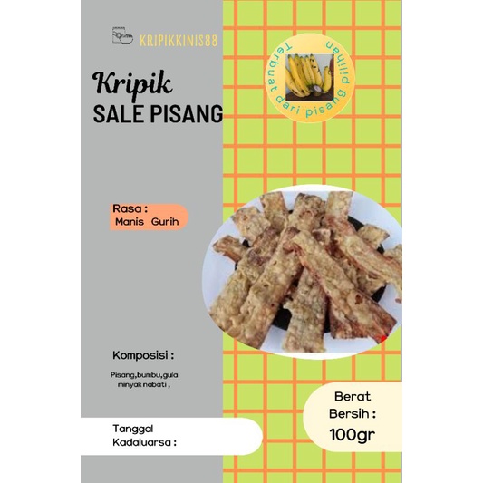 

KRIPIK SALE PISANG || KRISPI || CEMILAN || CEMILAN MANIS GURIH || by Kripik kinis88