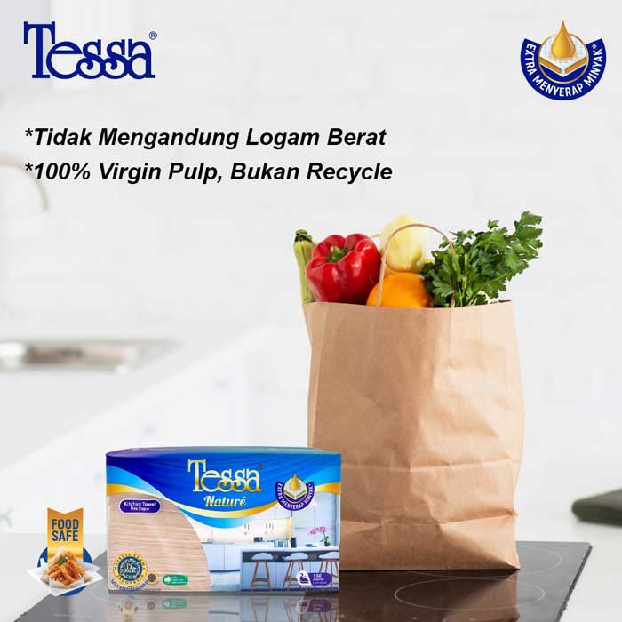 Tessa Nature Kitchen Towel Paket 2PAX - Tissue Serap Minyak - Tisu Dapur Serbaguna