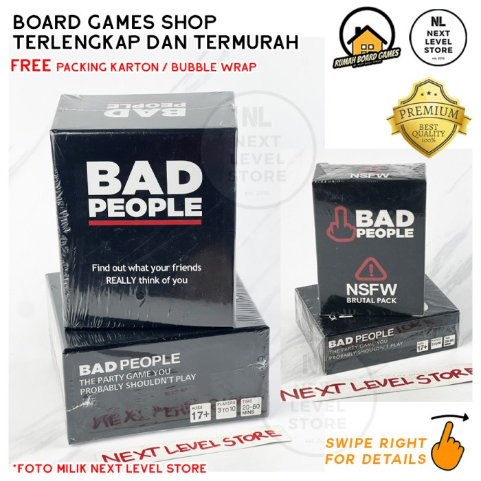 Bad People Card Games Board Game Party - Base and Expansion Brutal