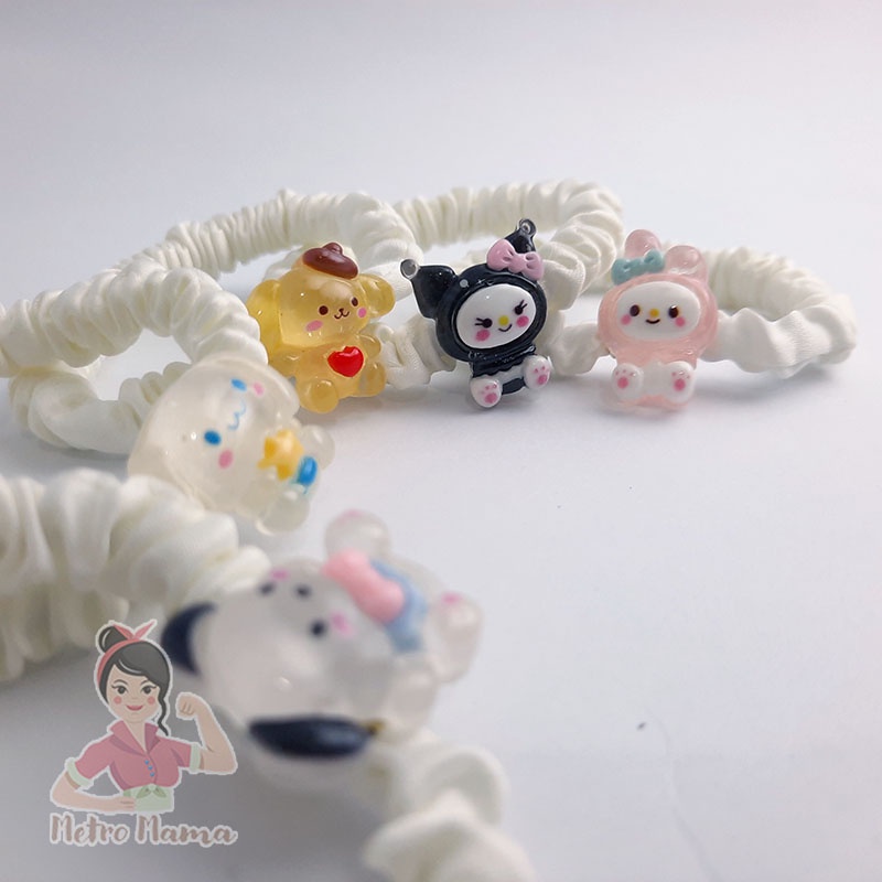 Karet Rambut Anak Sanrio Satin Kerut HAIR SCRUNCHIE Kualitas Premium