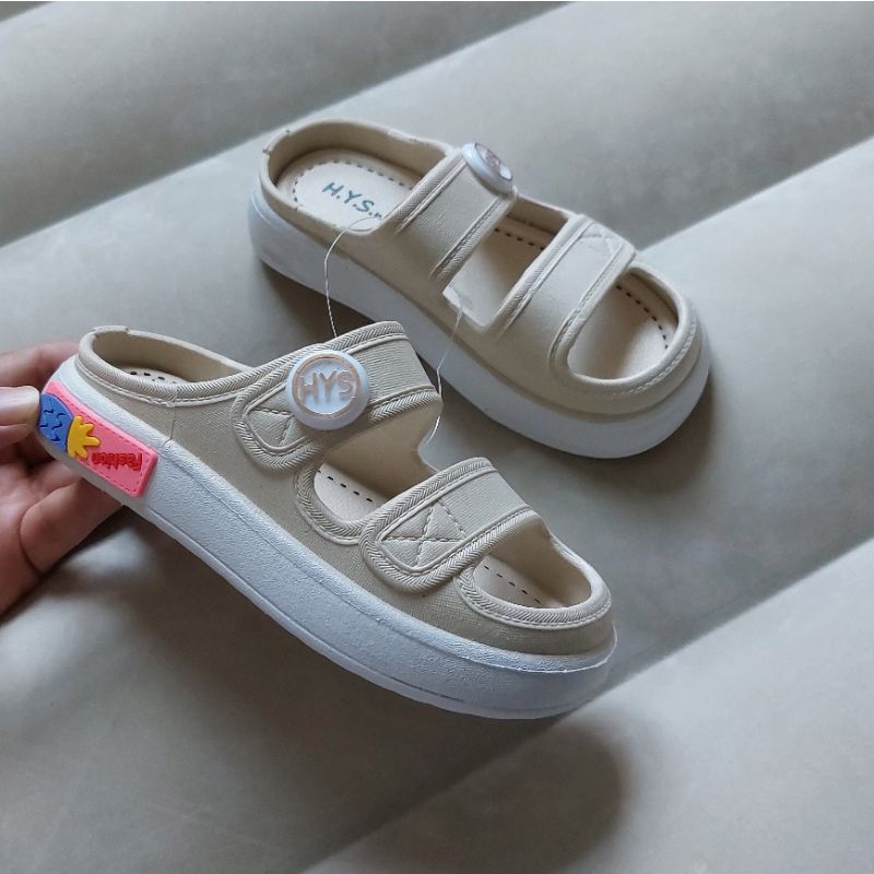 Sandal Anak Wedges Karet Platform Jelly Slop Ban Dua Cute Sendal Hys 029