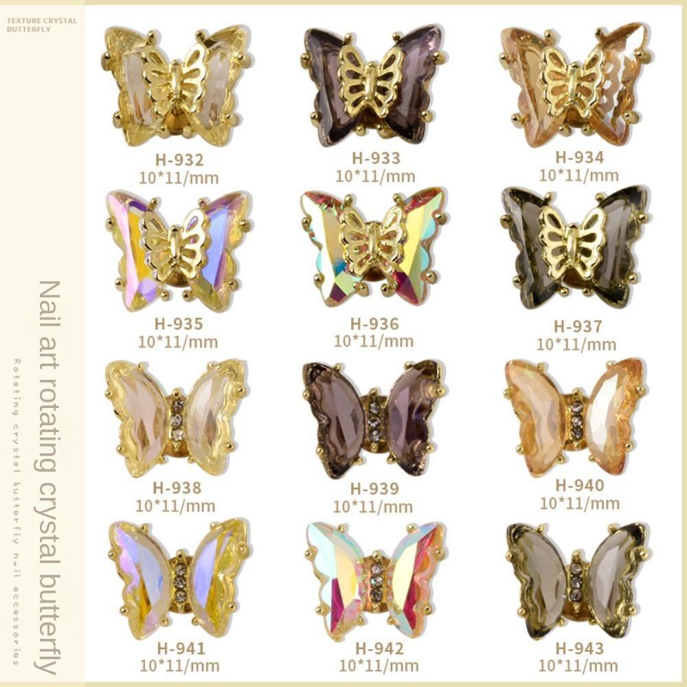 Mxbeauty Kupu-Kupu Nail Art Rhinestones Wanita Manicure Aksesoris Hiasan Kuku Perhiasan Kuku