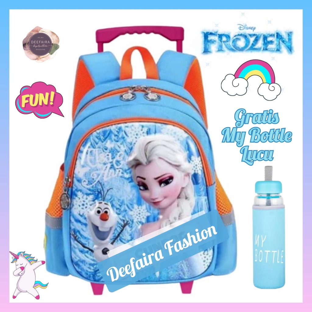 Tas Sekolah Ransel Troli Anak Perempuan Mtf Frzn Gratis Botol Minum Untuk Paud Tk