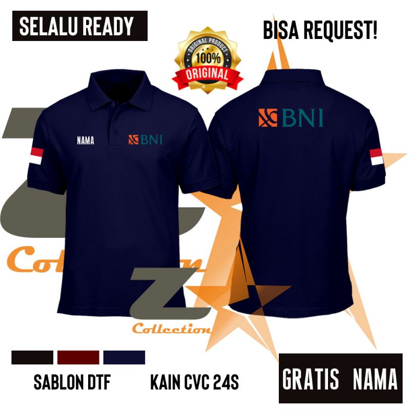KAOS POLO BANK BNI / KAOS KERAH BANK BNI / TSHIRT BANK BNI