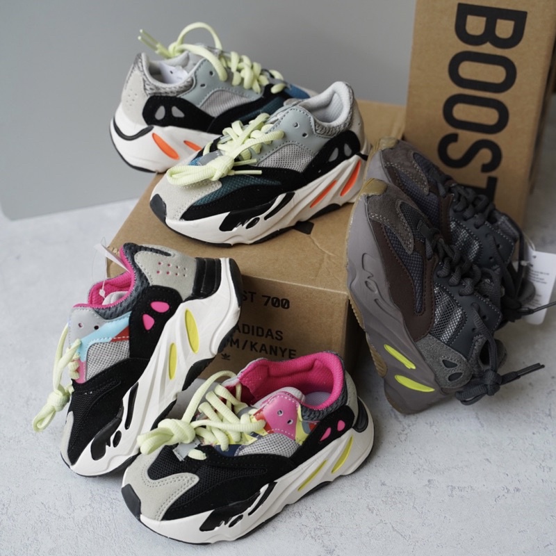 YEEZY 700 WAVERUNNER KIDS SNEAKERS SHOES | size 26-35 | mauve grey white pink black | sepatu sneaker