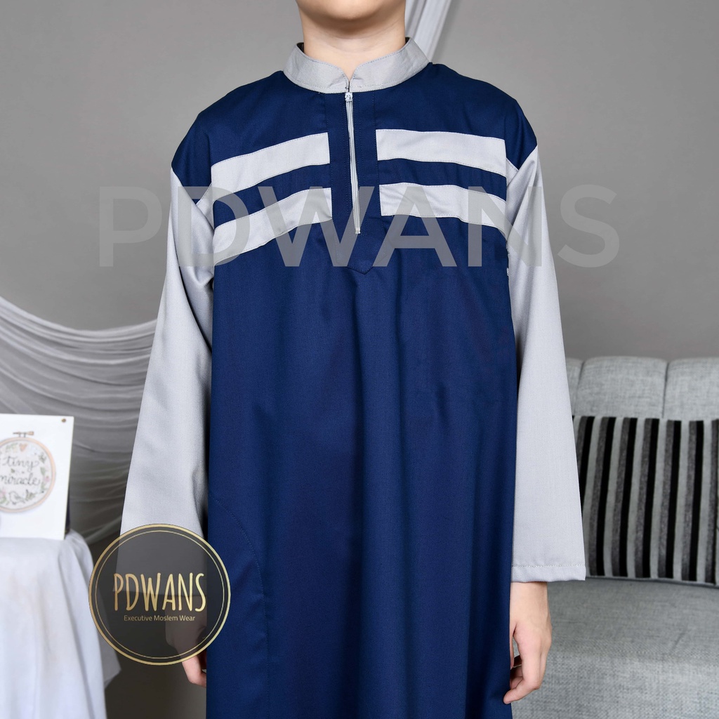 JUBAH ANAK REMAJA TANGGUNG Bahan Katun Toyobo Resleting Baju Muslim Anak Jubah Gamis Seri Warna PDWANS - JbA02W